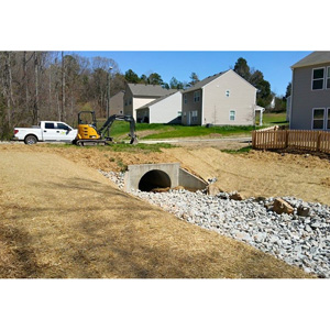 Rip Rap Channel installation.