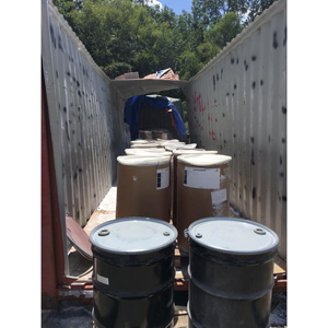 Emergency response spill clean up Level C protection required.