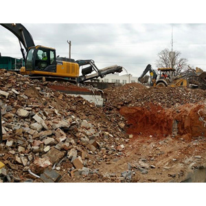 Demolition project - concrete crushing.
