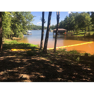 Turbidity curain deployment.